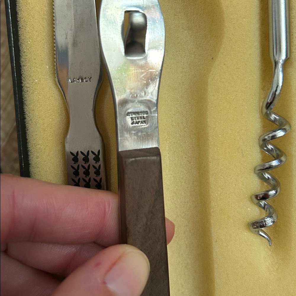VINTAGE 1970s Playboy Stainless Steel / Wood bar set - Picture 7 of 7